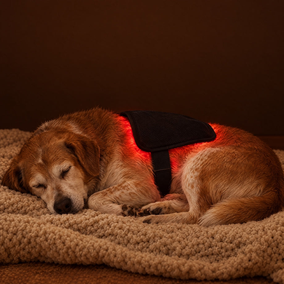 Dog asleep with the back pad