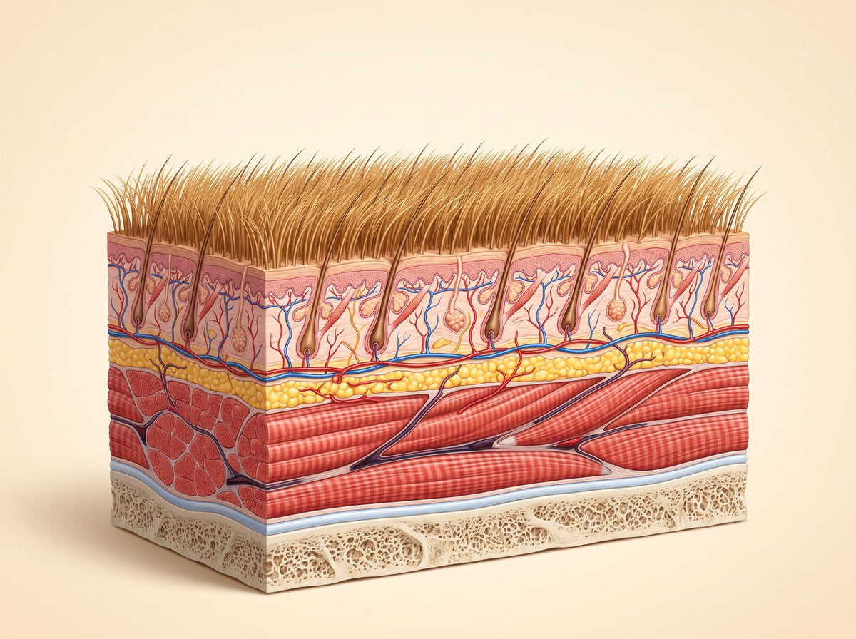 Red light reaches the skin, near-infrared light reaches deeper toward muscle