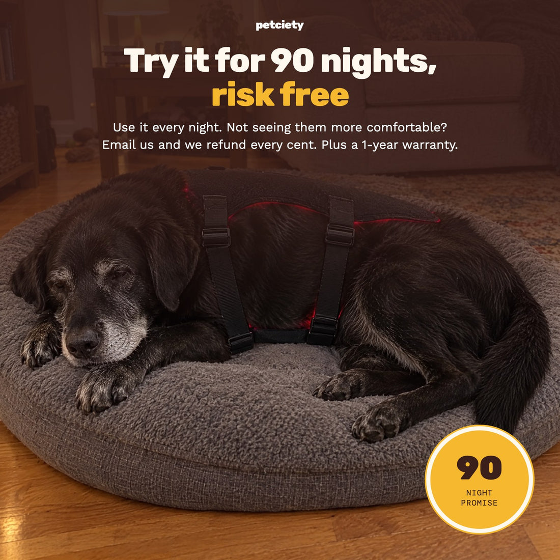 Try it risk free for 90 nights, plus a 1-year warranty
